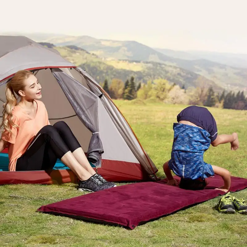 

6.5CM HEWOLF Air Mattress Suede Outdoor Camping Tent Sleeping Pad Self Inflating Mat Tourism Automatic Inflatable Mattress