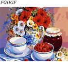 FGHGF безрамочные настенные картинки для Картина на холсте для спальни по номерам фотографии ягодный в цветочек
