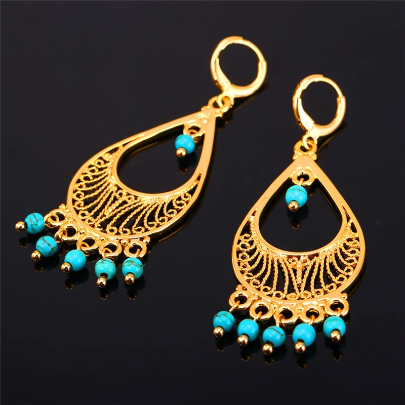 Женские богемные серьги Kpop серьги-подвески в турецком стиле желтого золота с