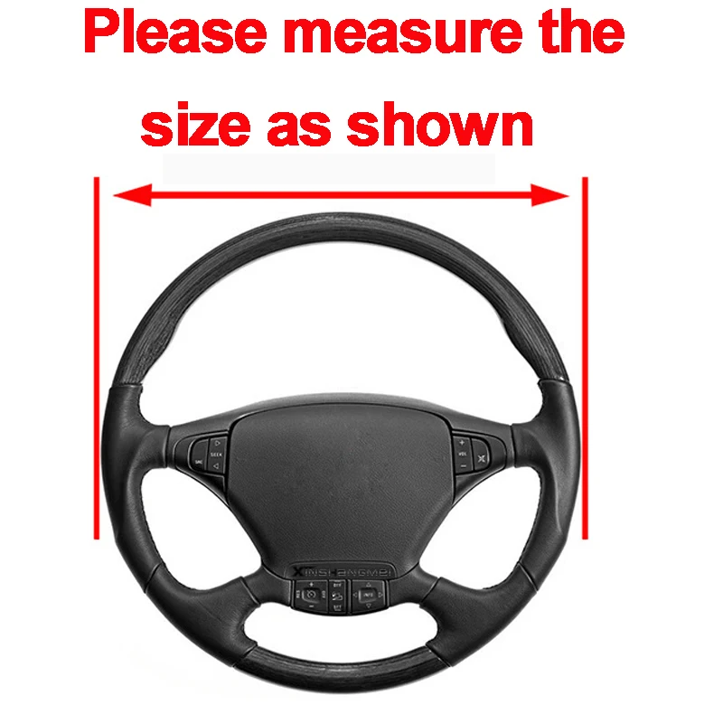 Чехол на руль автомобиля оплетка из воловьей кожи для руля 36 38 40 42 45 47 50 см|Чехлы