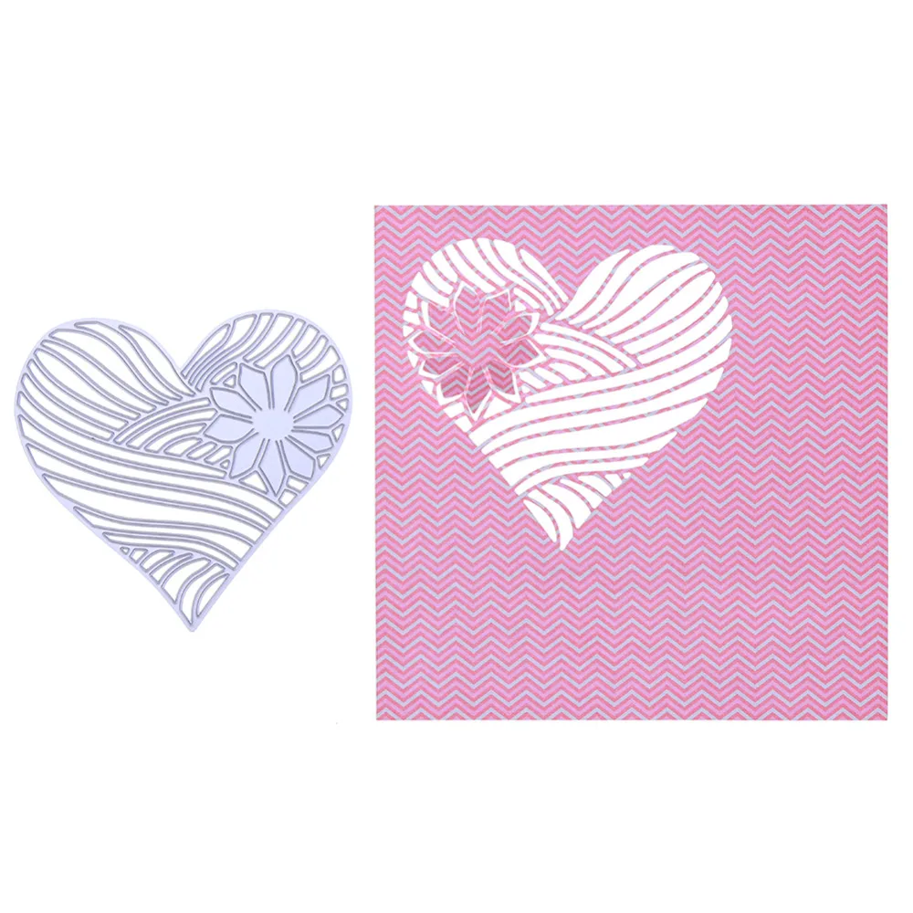 Пустотелый металлический трафарет в форме сердца для фото тиснения День Святого