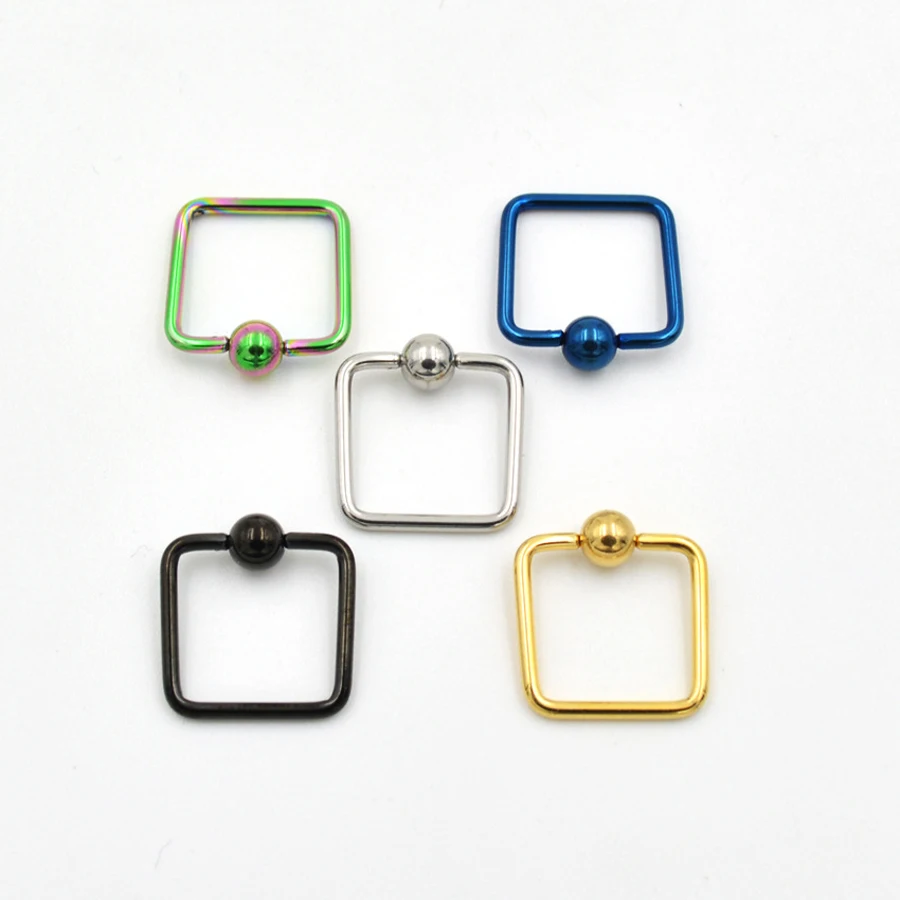 Бесплатная доставка 2 шт. модные квадратные серьги Для Пирсинга Ушей для бровей 4