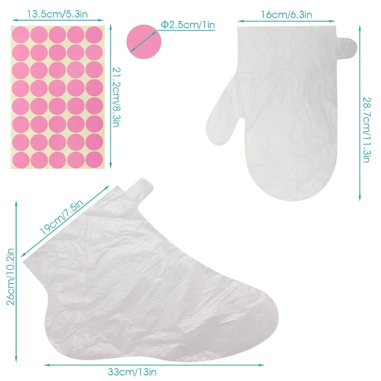 larger thicker 100 шт парафиновые вкладыши для ванной, прозрачные пластиковые одноразовые перчатки и пинетки, одноразовые пластиковые защитные вкладыши - Цвет: larger thicker