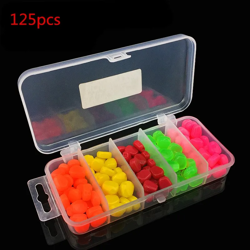 125Pcs/lot Corn soft Fishing Lures Silicone fragrance Smell Grass Carp Baits Isca Artificial Accessories Soft Bait