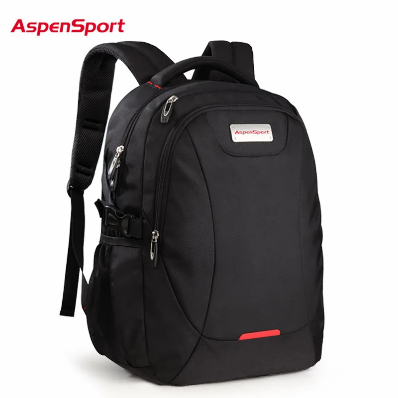 AspenSport хит, Модный водонепроницаемый рюкзак унисекс, мужской рюкзак для ноутбука, сумка для ноутбука для женщин, рюкзак для ноутбука 16-17 дюймов - Цвет: BLACK