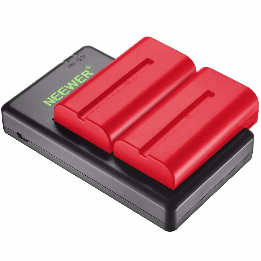 

Neewer 2 Pieces 2600mAh Sony NPF550/570/530 Replacement Li-ion Battery(Red)