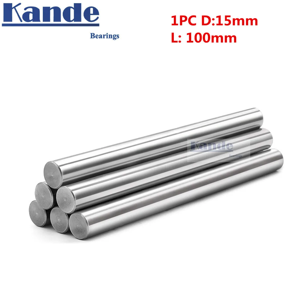 

Kande Bearings 1pc d:15mm 100mm 3D printer rod shaft 15mm linear shaft chrome plated rod shaft CNC parts