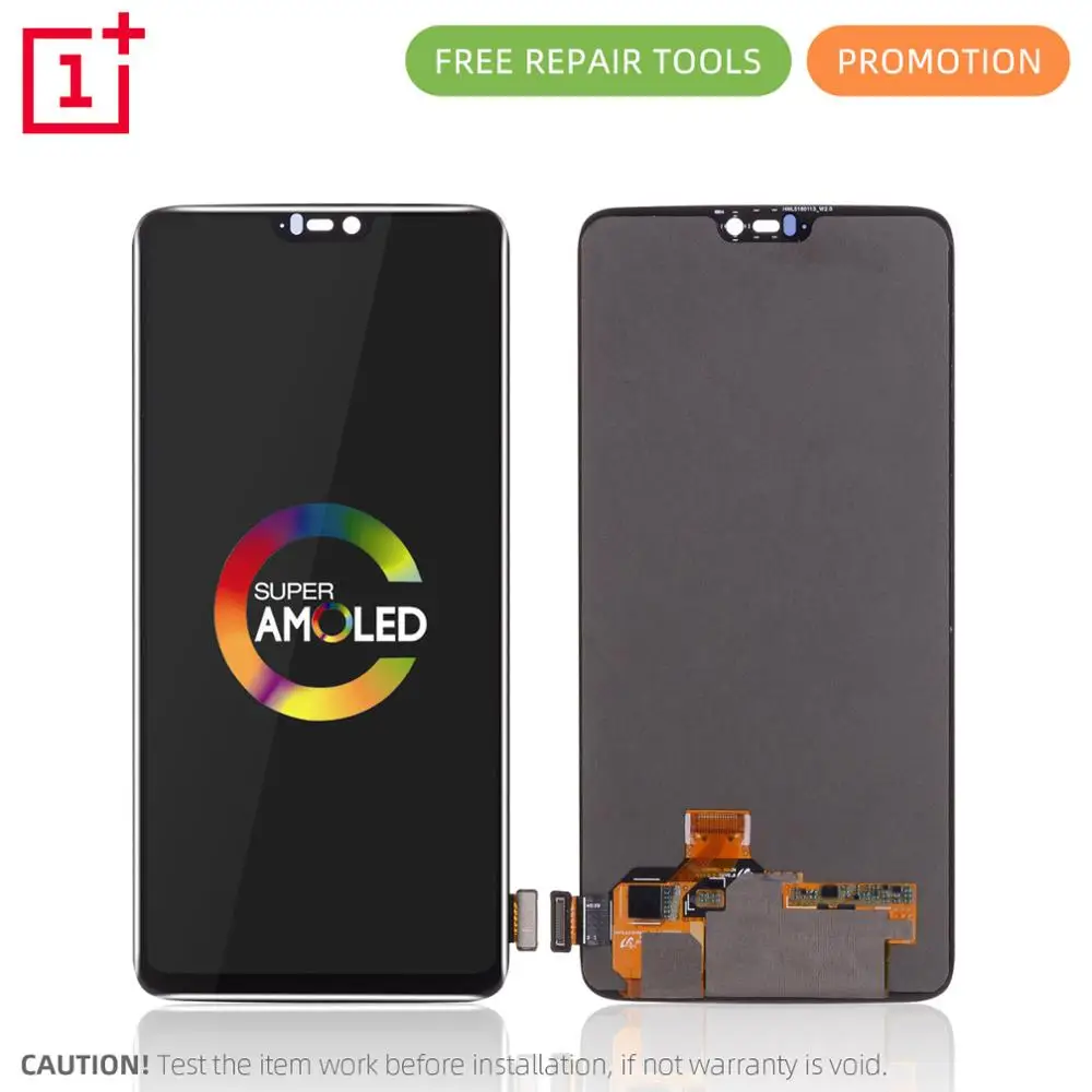 Дисплей для For Oneplus 6 LCD в сборе с тачскрином на рамке Оригинал черный | Мобильные
