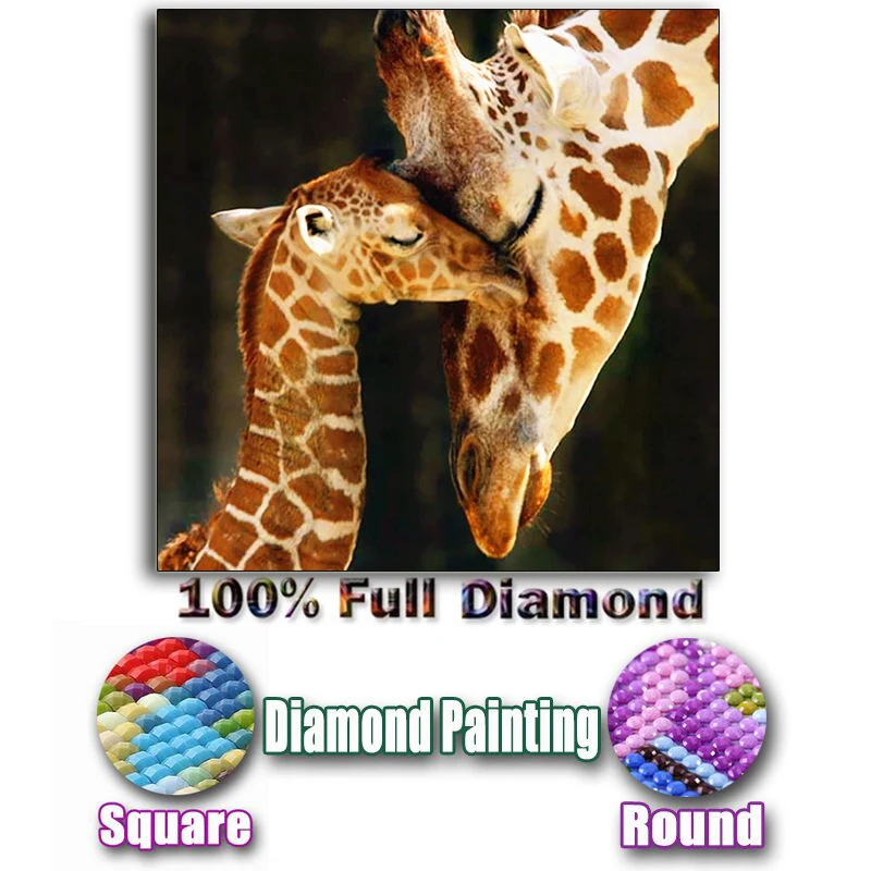 

Full Square/Round Drill 5D DIY Diamond Painting "Giraffe family" Embroidery Cross Stitch 5D Home Decor Gift