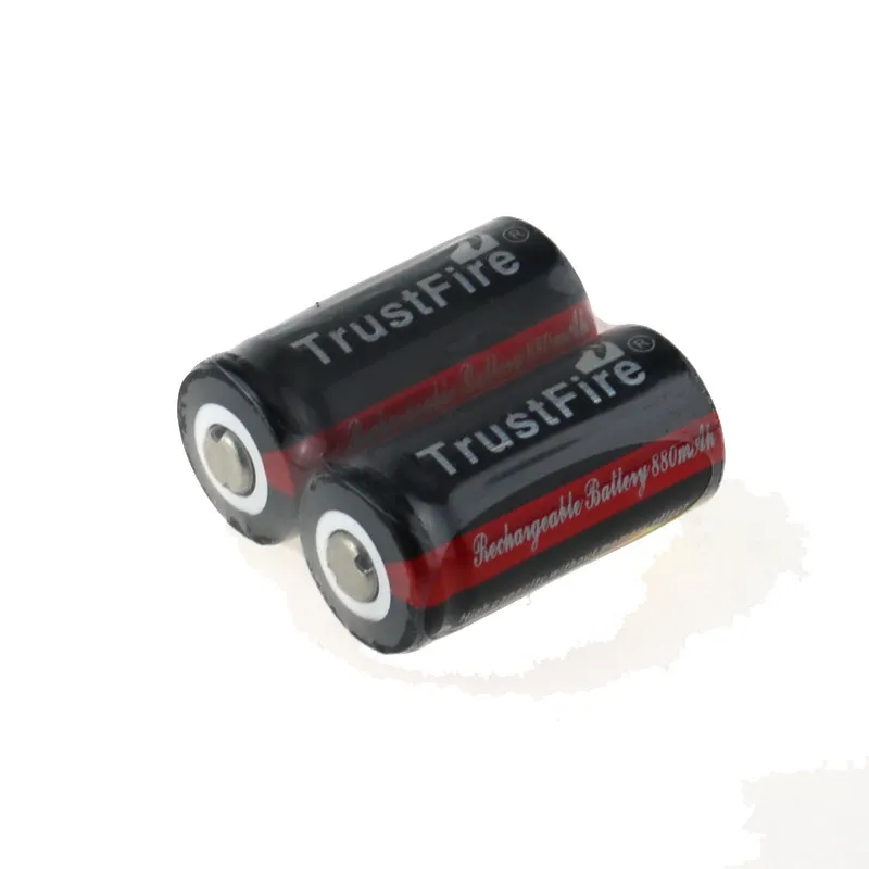 2 шт. Trustfire TF 16340 CR123A батарея 3 7 V 880mAh литий-ионная аккумуляторная для светодиодных