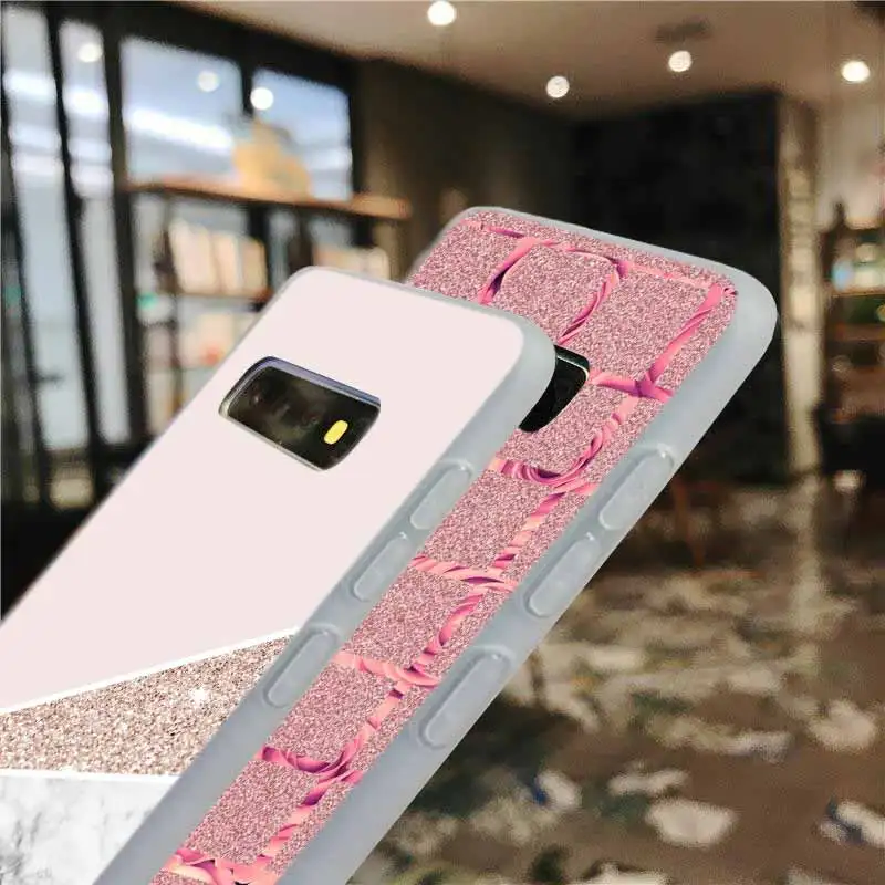 Мягкий чехол для Samsung Galaxy S21 S20 S11 S10 S9 S8 Plus S7 Edge S10e ультразолотой розовый блестящий |
