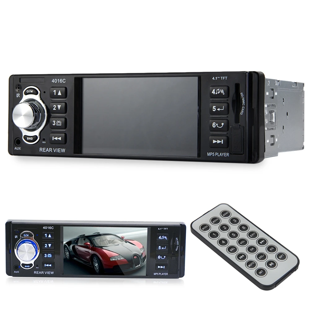 1 Din Автомобильный видео плеер Авто радио аудио стерео 4 &quotHD дисплей MP5 с FM USB SD AUX