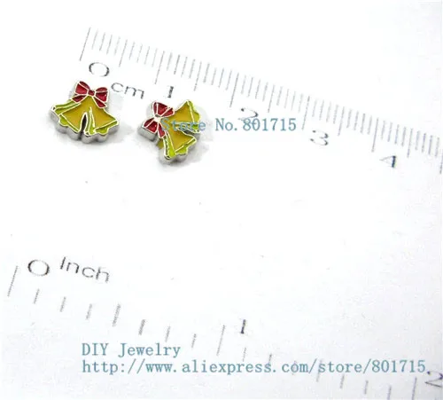 As gift New Style FC331 Christmas bell 10pcs DIY floating locket living charms for Glass Floating Locket s friends | Украшения и