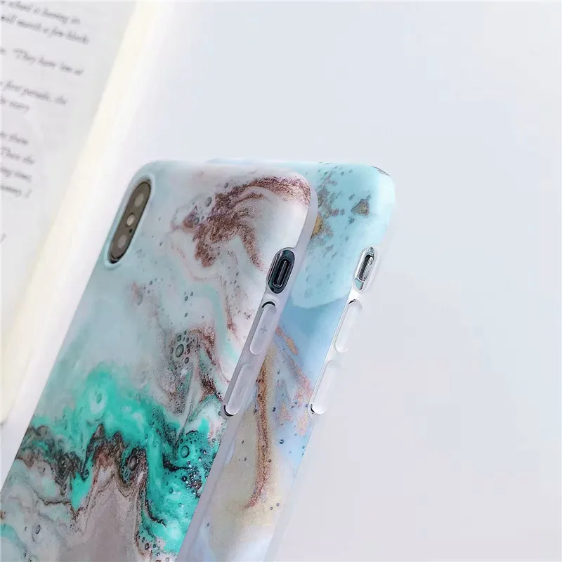 FLYKYLIN мраморный чехол для iphone XS чехлы XR 6S 6 7 8 Plus на Max задняя крышка карамельный