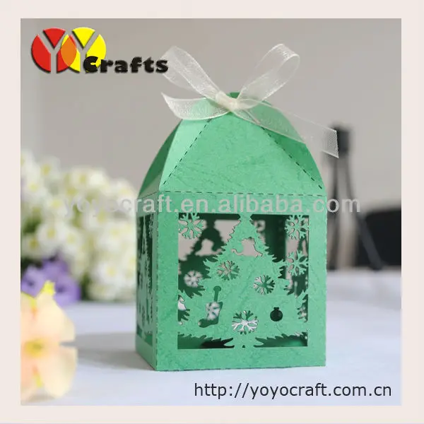 

2017 newest design chrismas favor good quality mini green chocolate box