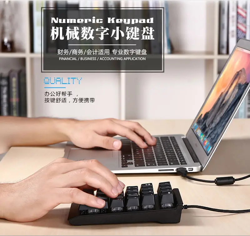USB Mini механический цифровая клавиатура 22 ключей цифровой клавиатурой Numpad Num LK