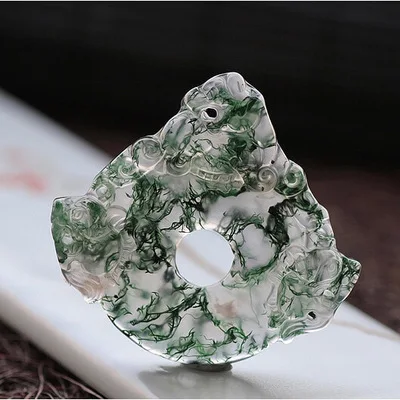 Нежное и прозрачное Зеленое Шелковое оригинальное ожерелье с подвеской в стиле