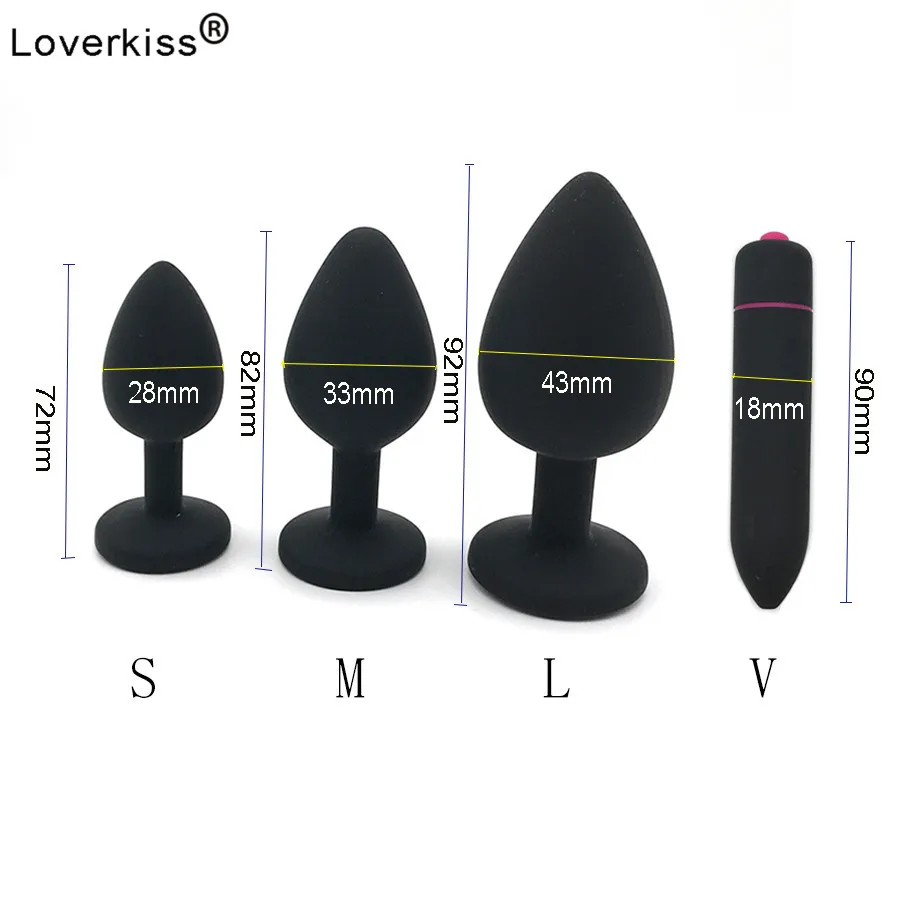 Loverkiss силиконовый Анальная пробка ювелирный фаллоимитатор вибратор секс игрушки