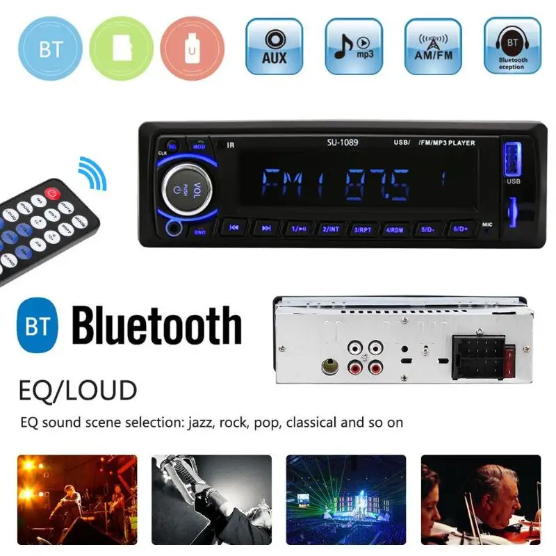 1 шт. ЖК экран Bluetooth стерео в тире MP3 аудио плеер FM радио AUX вход FM/USB/Радио пульт