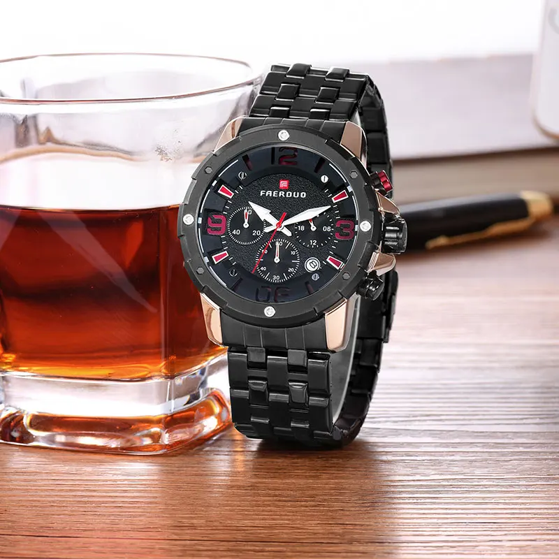 Часы Meteorite мужские из нержавеющей стали спортивные брендовые Роскошные с большим