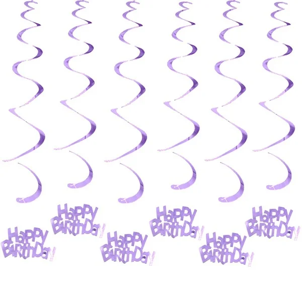 Purple Новинка! 6 шт. потолочное вихревое украшение металлик для свадьбы, Рождества, Хэллоуина, дня рождения, вечеринки - Цвет: Purple