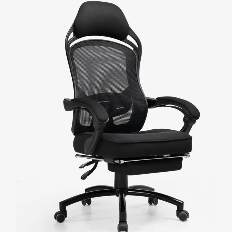 Black with footrest Семейный офис может лежать босс стул лифт поворотный стул Массаж положить ноги - Цвет: Black with footrest