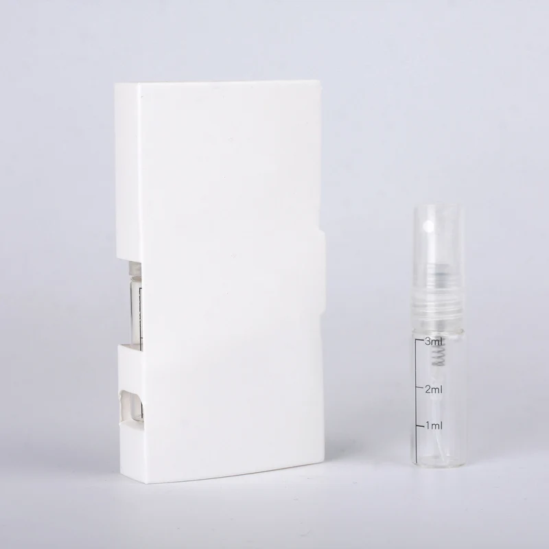 with white card Печать логотипа 100 шт./лот 3 мл распылительная бутылка многоразового использования флакон духов с бумажной картой посылка для подарка флакон с образцом духов - Цвет: with white card