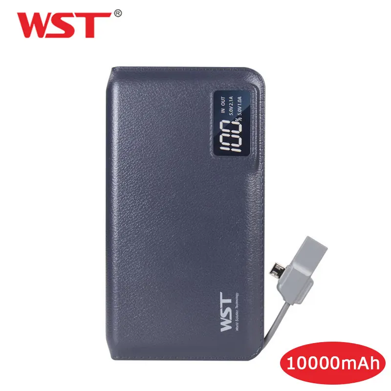 Внешний аккумулятор WST на 10000 мА · ч со светодиодным дисплеем|usb battery charger|wst power