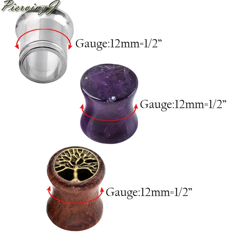 20шт двойные расклешенные Заглушки для ушей растягиватель расширитель телесные