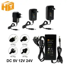 DC 5V 12V 24V Трансформаторы освещения 1A/2A/3A/5A/6A/8A/10A адаптер питания для светодиодной ленты