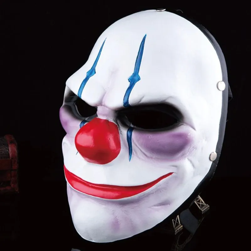 Бесплатная доставка Payday 2 Heist Joker Clown цепочки из полимера маска Новейшая игра Maquerade