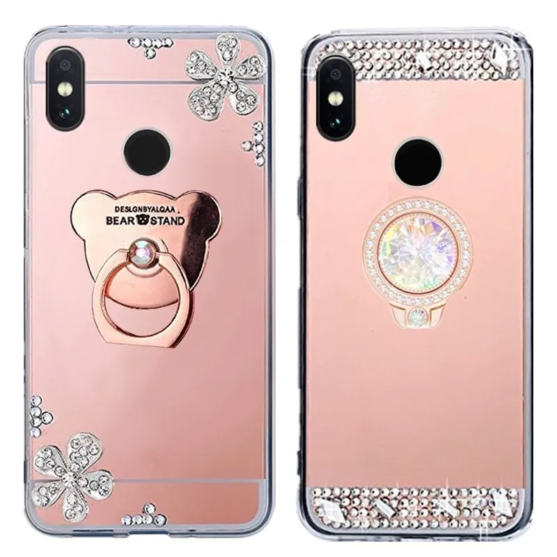3D зеркальный чехол для Redmi Note 6 Pro с кольцом Xiaomi 8 MI 9 9t 10 pro A1 A2 Lite 5 7 5A S2 K30 K20 7A 8A |
