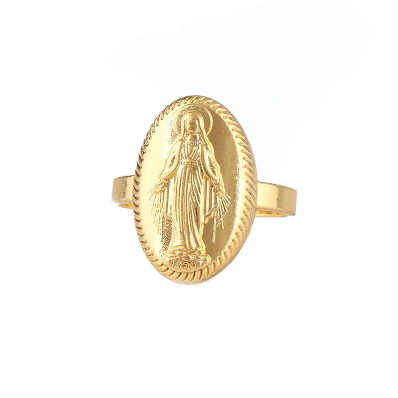 Религиозная девственница Mary Catholic круглые кольца из сплава золотого и