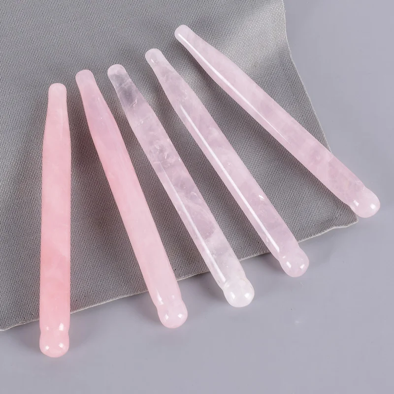 Natural Rose Quartz Wand Eye Acupoint Health Care China Traditional SPA Acupuncture Pen Scraping Massage Body Healing |