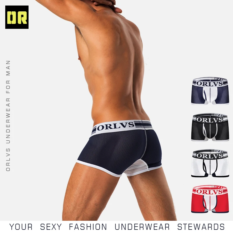 C мужское сексуальное нижнее белье боксеры сетка дышащие Cueca Pantie 3D чехол