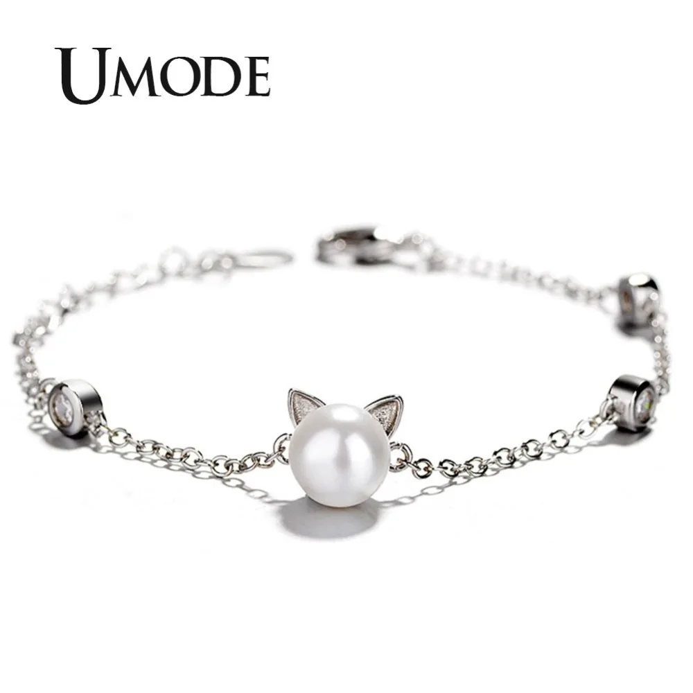 UMODE новая модная большая жемчужина браслеты для женщин круглый жемчуг милые