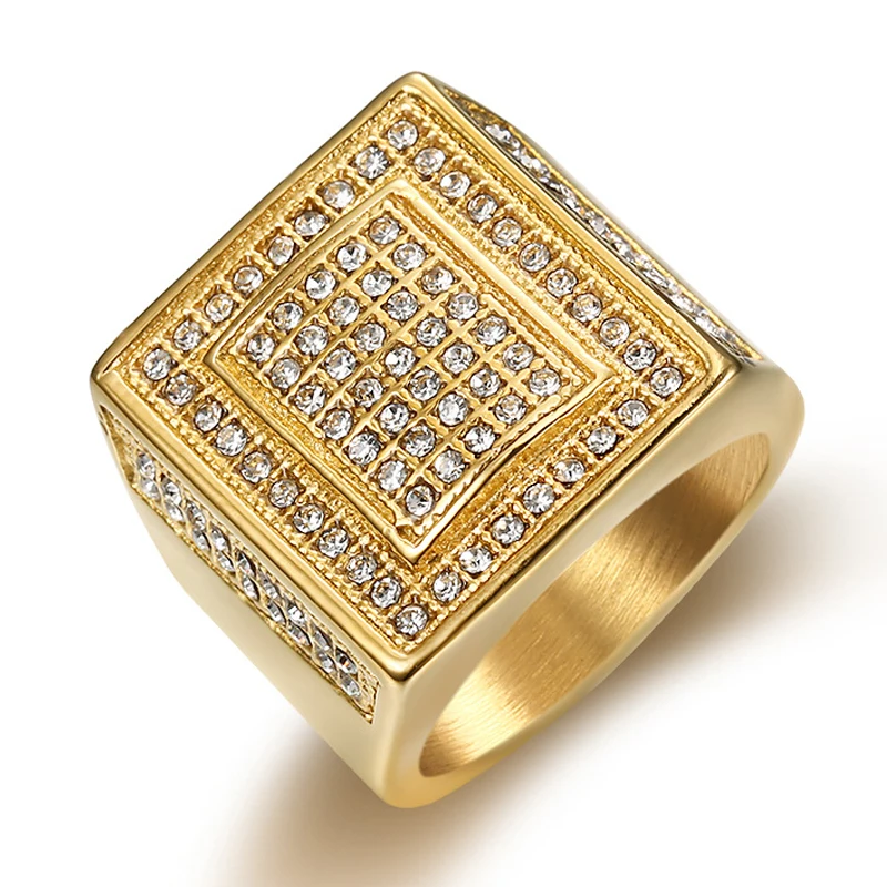 Размер 7 15 микро проложенные AAA CZ камень Bling хип хоп кольца Большие широкие из