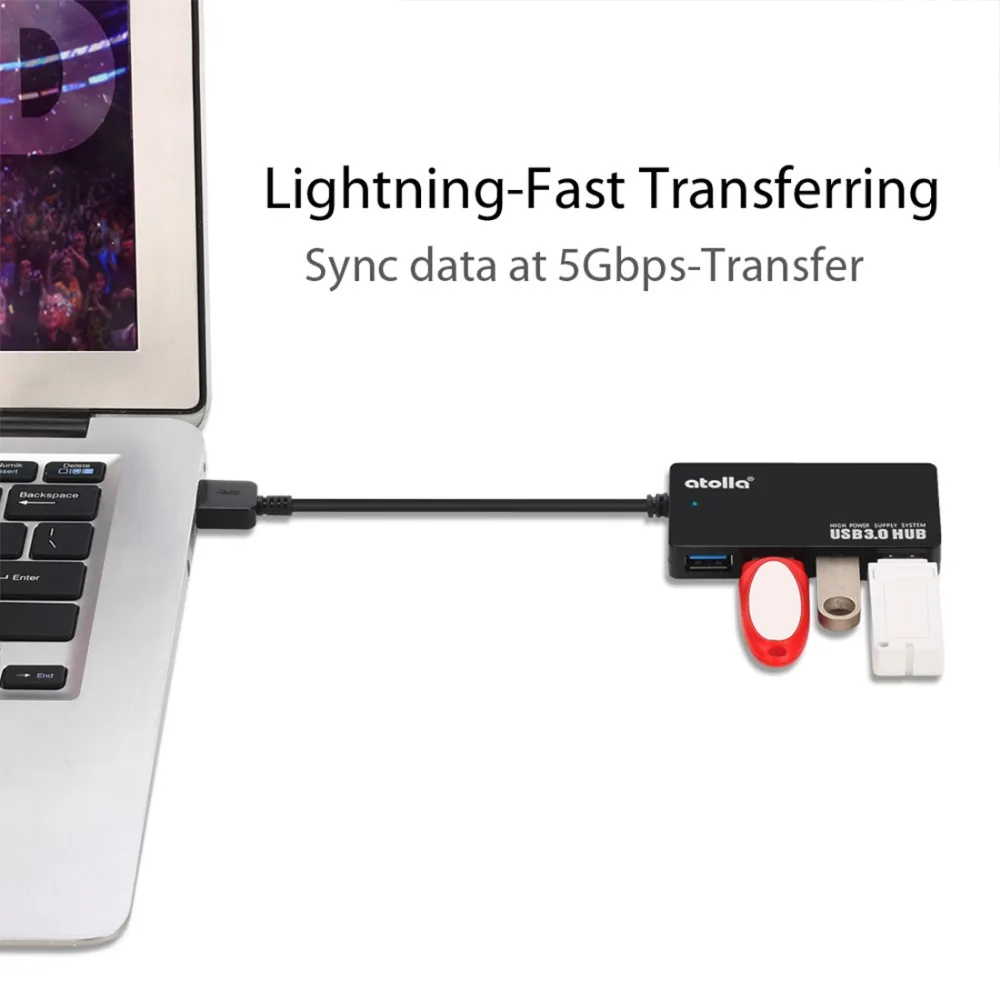 Atolla концентратор данных USB 3 0 4 порта ультра тонкий портативный мульти порт