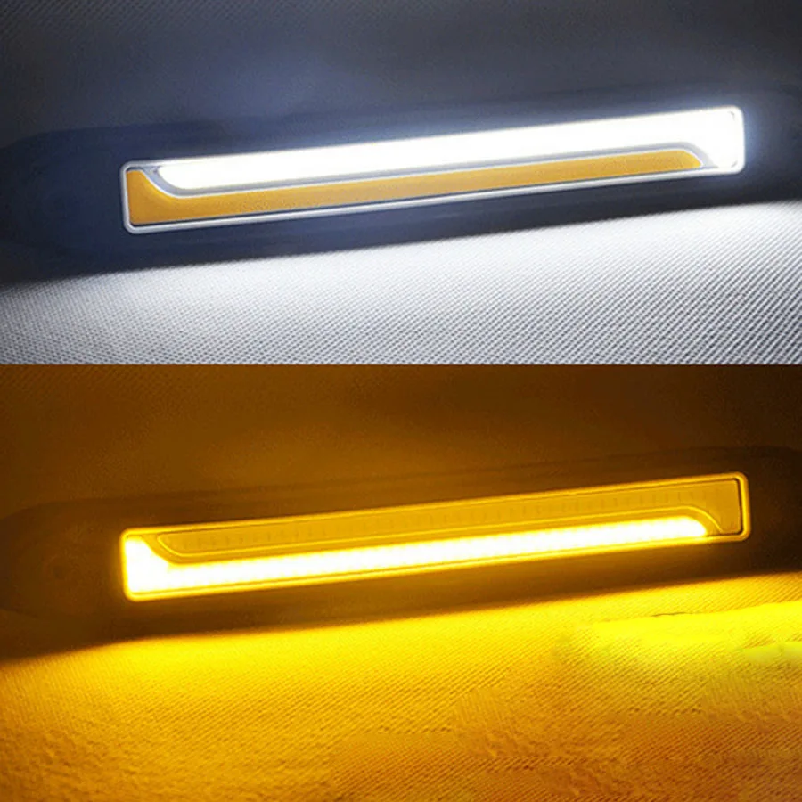 Автомобильный Стайлинг 2 шт. Гибкие водонепроницаемые белые + желтые