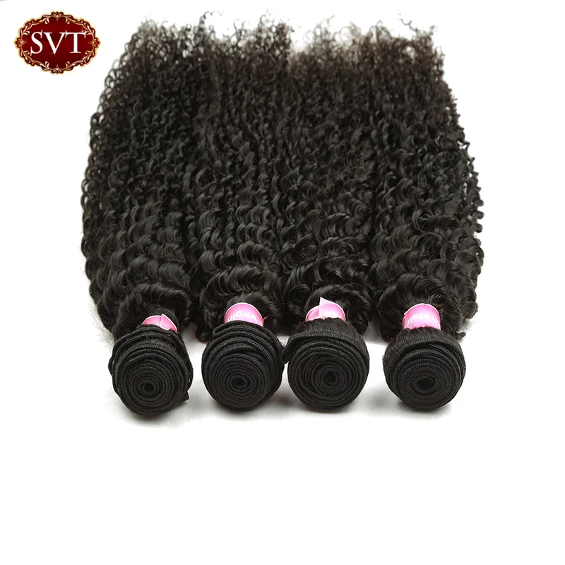 SVT Hair Curly Wave Brazilian Virgin 3 Bundles Natural Color Human Unprocessed 8A Cheap |