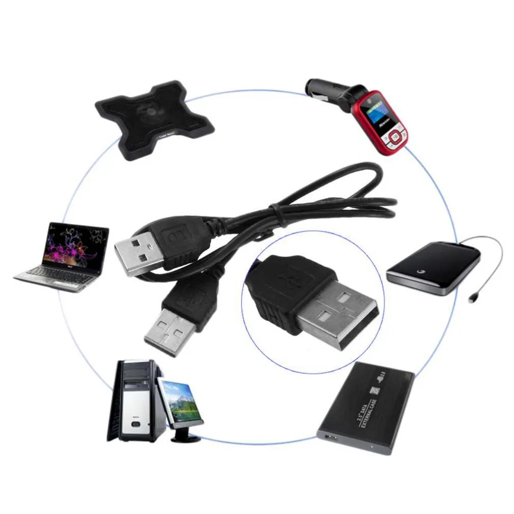 Новинка 1 шт. высококачественный черный USB 2 0 штекер для штекера M/M удлинитель