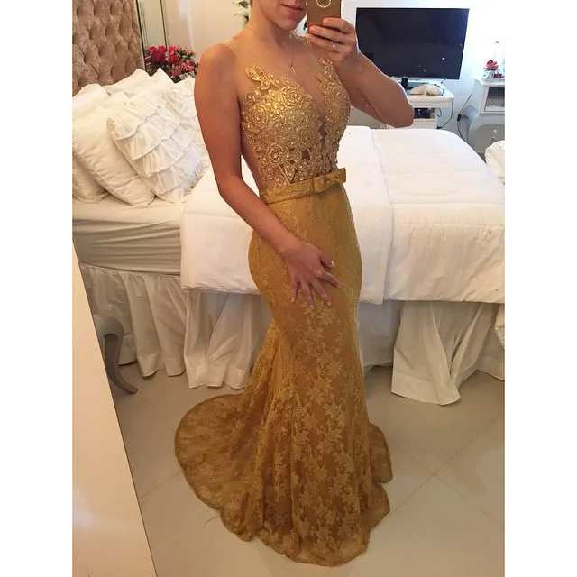 Сексуальные женские длинные вечерние платья русалки с v образным вырезом золотым