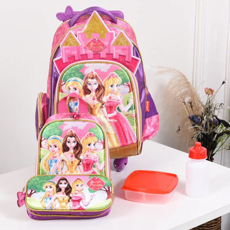 Школьный рюкзак на колесиках детская дорожная сумка на колесиках, детский школьный портфель для девочек, съемный школьный портфель