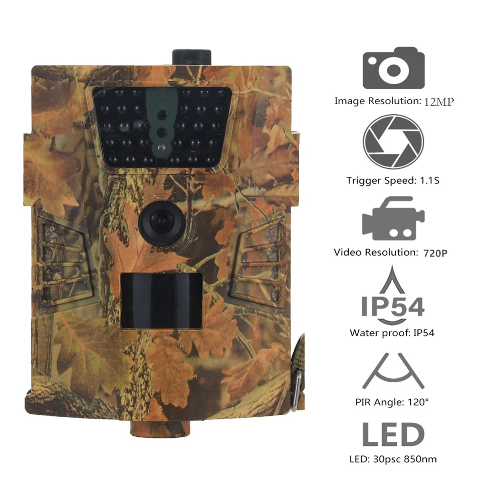 Goujxcy HT-001B камера для слежения, 30 шт., 120 Нм, Инфракрасные светодиоды, Охотничья камера, водонепроницаемая, градусов, камера для фото, ловушки, Дикая камера