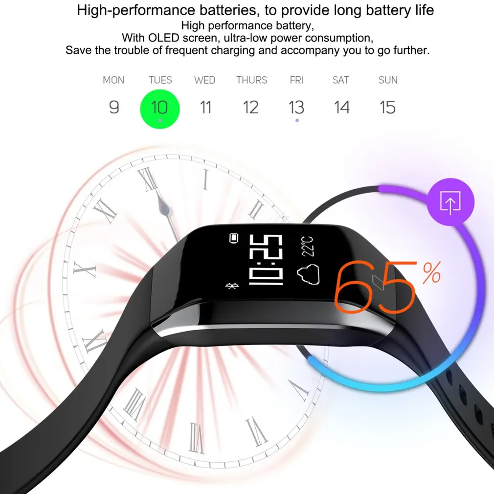 Водонепроницаемый 0 96 дюймов сообщение на экране напоминание Bluetooth умный Браслет