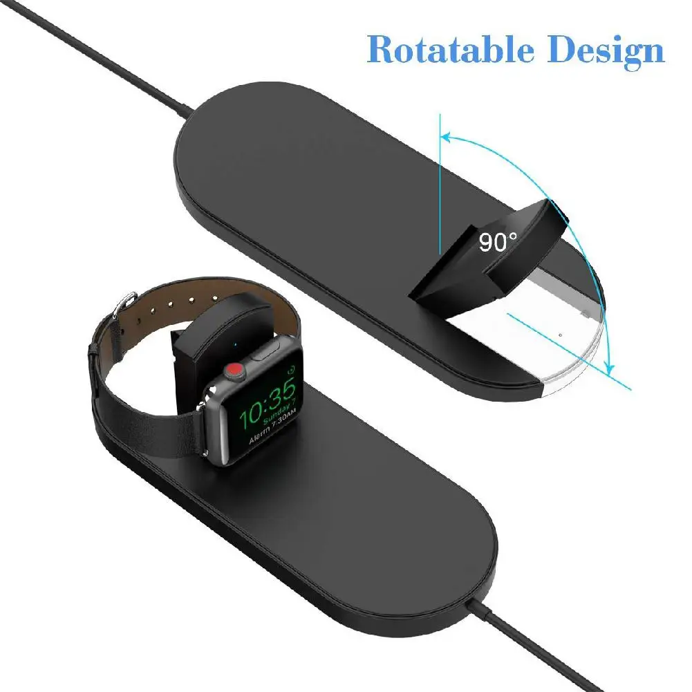 2 в 1 Qi быстрая Беспроводная зарядка подставка зарядное устройство для iWatch Apple Watch