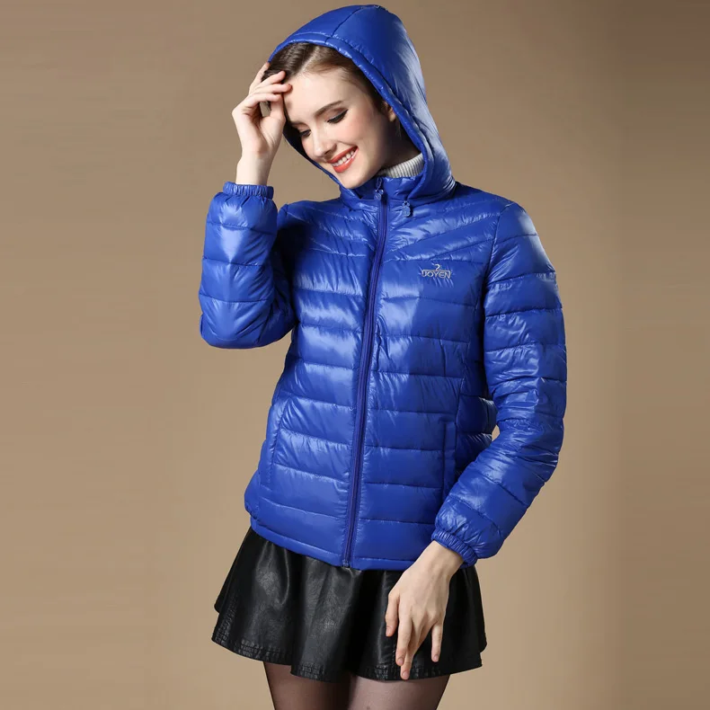 Новинка Зима Осень женский 90% белый пуховик на утином пуху светильник с капюшоном