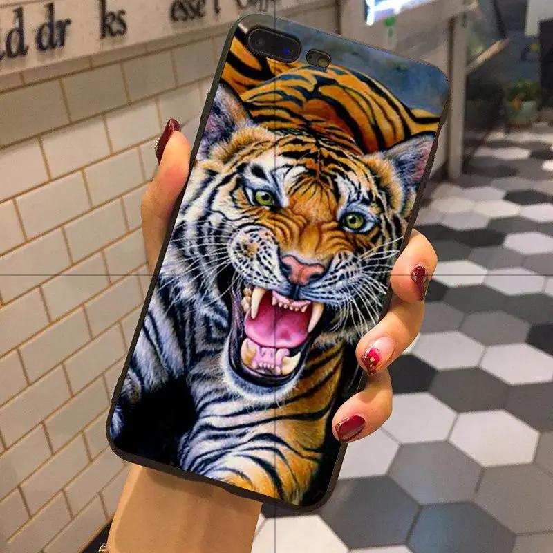 Мягкий чехол для телефона MaiYaCa lion tiger из ТПУ мягкий iPhone 8 7 6 6S Plus 5 5S SE XR X XS MAX