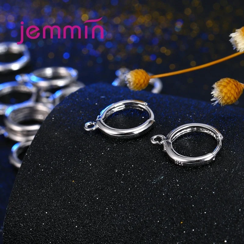 

5 Pairs/Lot 925 Sterling Silver Earring Components Hoops Round-shaped Jewelry Makeing Findings for Women DIY Jewelry