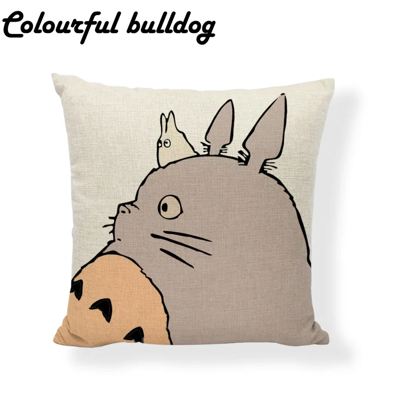 Оптовая продажа наволочка для подушки My Neighbor Totoro черный котенок пугало 43*43 см без